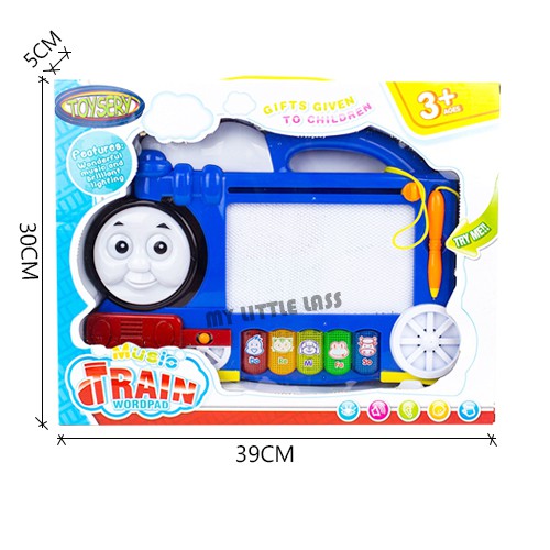 Music Train Wordpad/Magnetic Drawing Board With 2 Colour