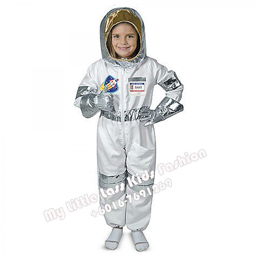 Kids Role Astronaut Costume Cosplay Smart Occupation 4-8y