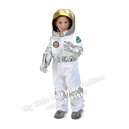 Kids Role Astronaut Costume Cosplay Smart Occupation 4-8y