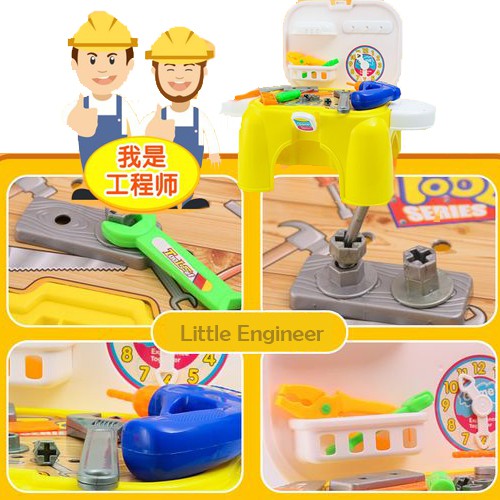 Portable Pretend Play&Carry Little Engineer Tool Play Set