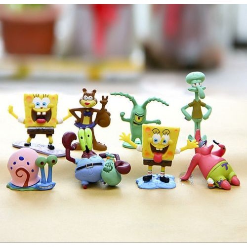 8pcs Set SpongeBob Squarepants Patrick Star Squidward Tentacles PVC Figure Toys