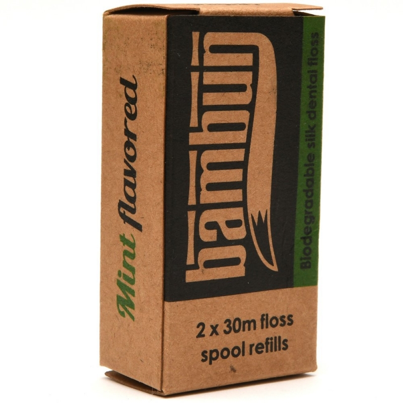 Bambun Dental Floss 30m x2 Refill Pack - Natural Mint