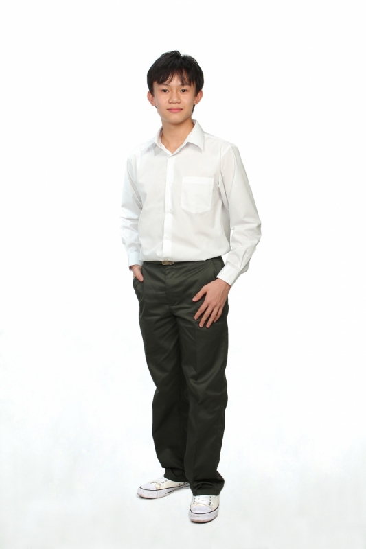 V3 Premium School Uniforms_Secondary Boys Long Pants_OLIVE GREEN