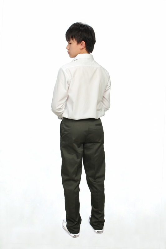 V3 Premium School Uniforms_Secondary Boys Long Pants_OLIVE GREEN