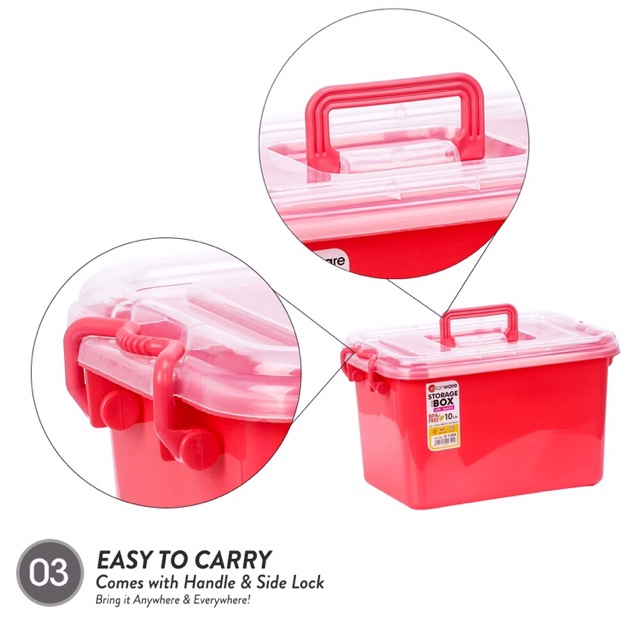 Elianware Multipurpose Colourful Storage Box Organizer with Handle Wardrobe Organizer (3Ltr)