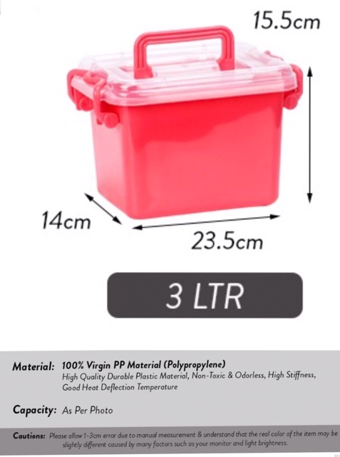 Elianware Multipurpose Colourful Storage Box Organizer with Handle Wardrobe Organizer (3Ltr)