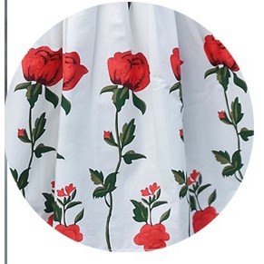Cotton Silk Rose Flower Dress
