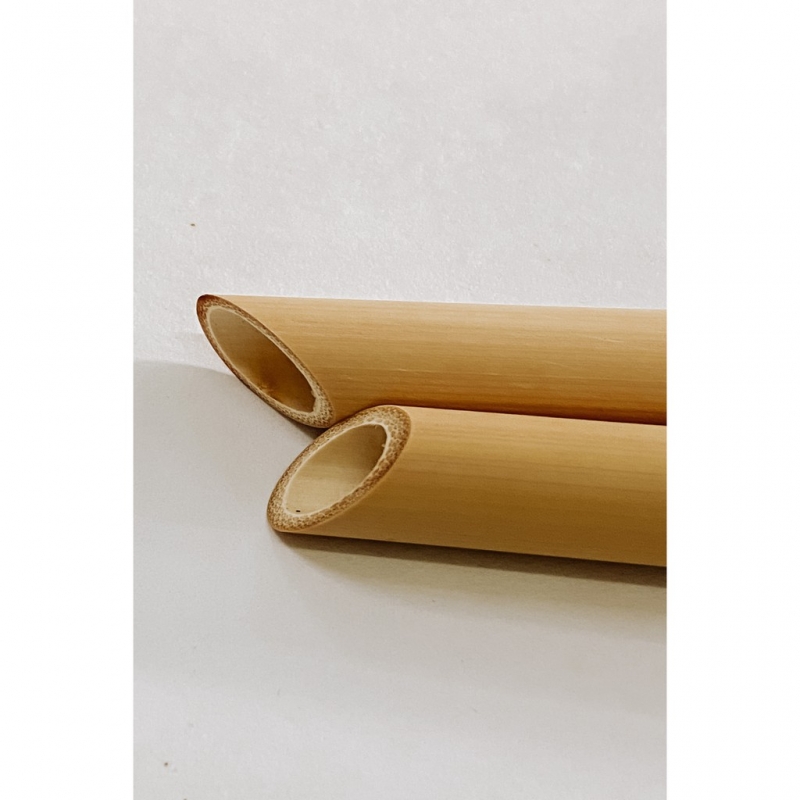 TheUsuk Reusable Bamboo Drinking Straw - Natural Boba 8″/20.5cm