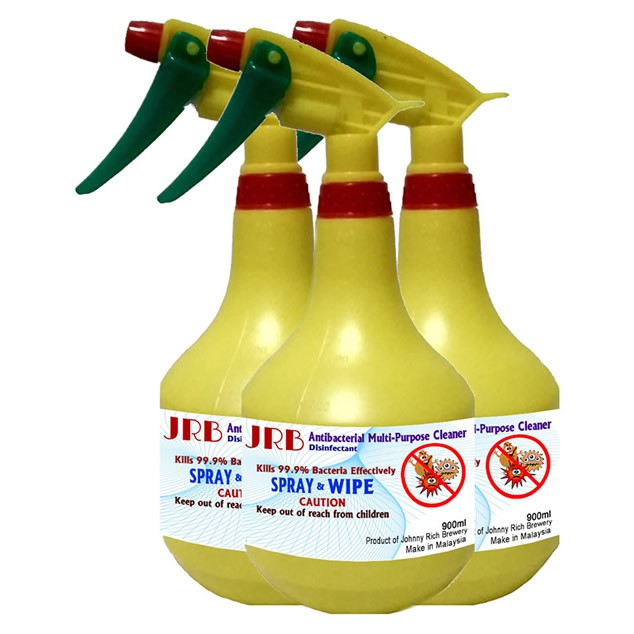 900 ml JRB Antibacterial Multi-Purpose Cleaner JUST SPRAY AND WIPE or AIR DRY! Kills 99.9% of bacteria and germs