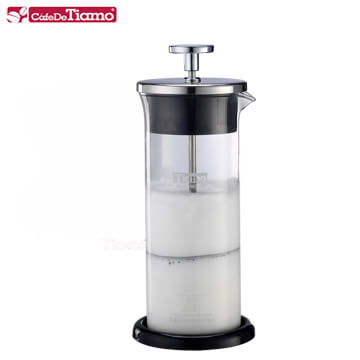 Tiamo glass milk froth cup 400ml with bottom pad (HG5266)