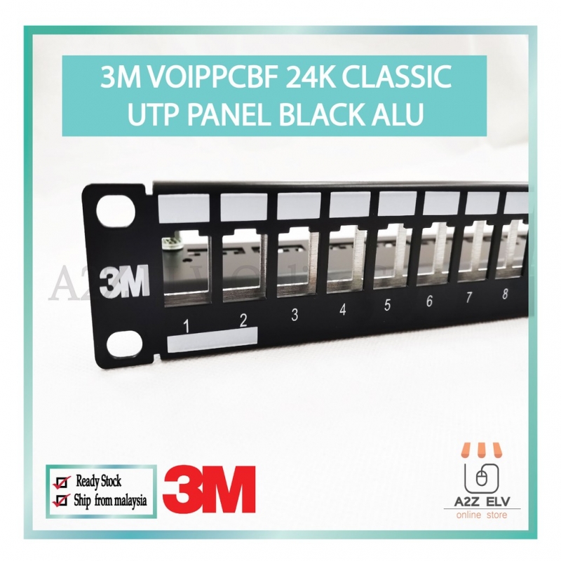3M VOIPPCBF 24KCLASSIC UTP Panel Black ALU