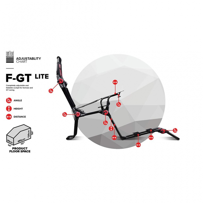 Next Level Racing F-GT Lite Formula and GT Foldable Simulator Cockpit NLR-S015- Machine not included