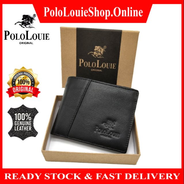 Original Polo Louie Smart Men\'s Genuine Leather Luxury Wallet With Gift Box Card Wallet Dompet Kulit