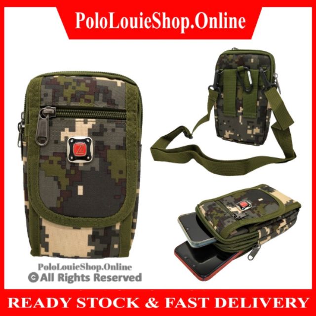 【Ready Stock】Mulitifunction Army Digital Green Waist Pouch Bag Belt Phone Pouch Sling Shoulder Bag