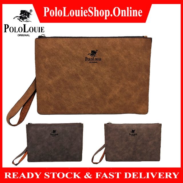 Original Polo Louie Men Elegant Leather Slim Clutch Bag Trending Handcarry Bag