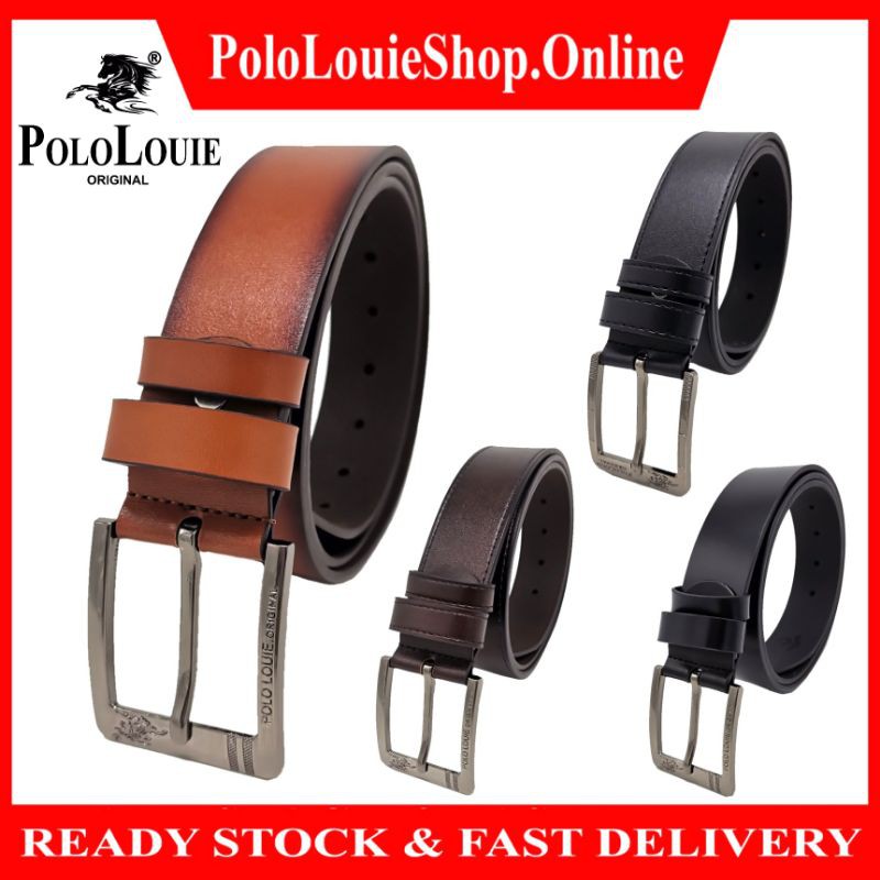 Original Polo Louie PU Leather Top Men Smart Waist Strap Belts Tali Pinggang Lelaki