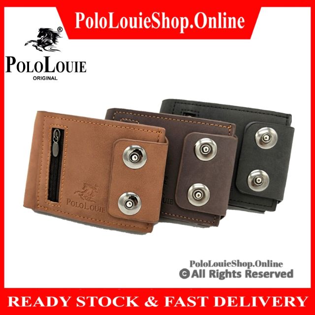 Original Polo Louie Double Button Men's Leather Wallet Luxury Fashion