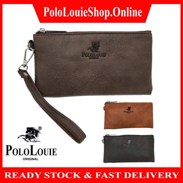 [New Arrival]  Original Polo Louie Men Fashion Leather Clutch Wallet Phone Purse Hand Carry Men Bag