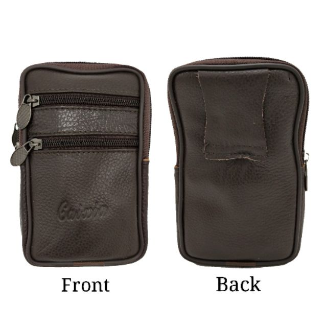 🔥READY STOCK🔥Men Quality Leather Vertical Waist Belt Phone Pouch Bag Wallet