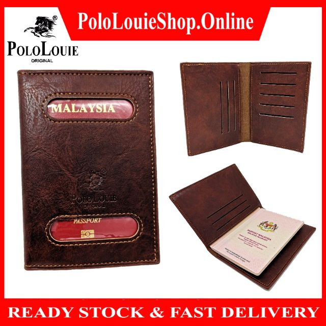 Original Polo Louie Men Leather Travel Passport Holder Wallet Passport Cover Card Holder