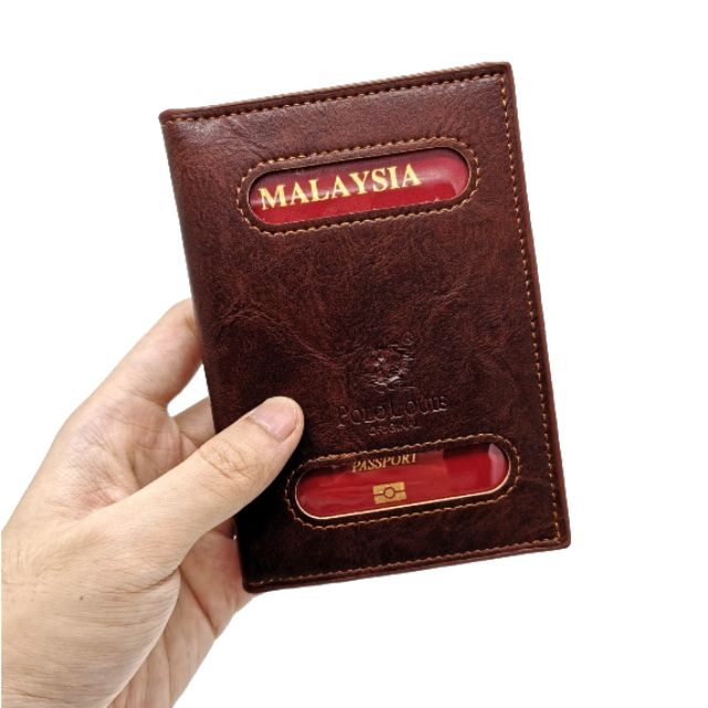 Original Polo Louie Men Leather Travel Passport Holder Wallet Passport Cover Card Holder