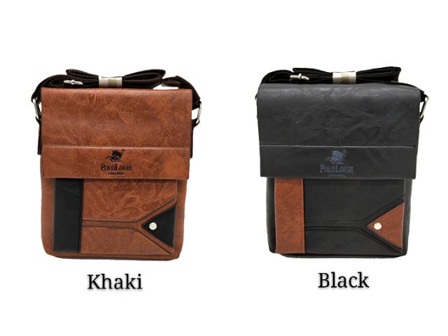 Original Polo Louie Men's Luxury Messenger Bag Stylish Crossbody Sling  Shoulder Bag W2823-2 (Dark Brown)