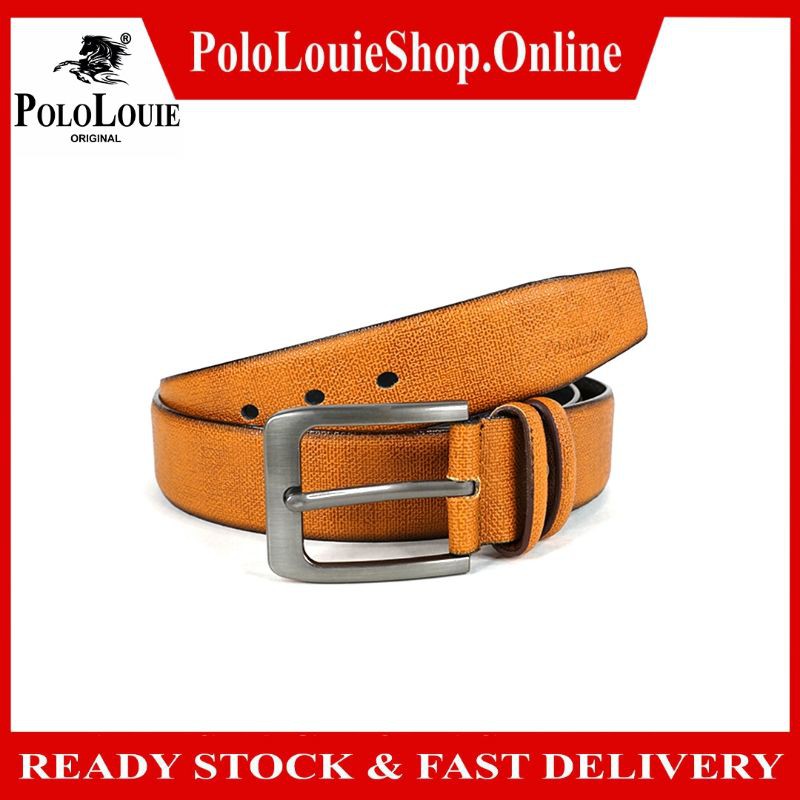 Original Polo Louie G-1007 Men Stylish Premium Leather Belt Waist Strap Buckle Belts Tali Pinggang Lelaki