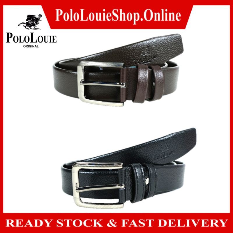 Original Polo Louie 869 Men Premium Quality Leather Belt Casual Smart Buckle Pin Belts Tali Pinggang Lelaki