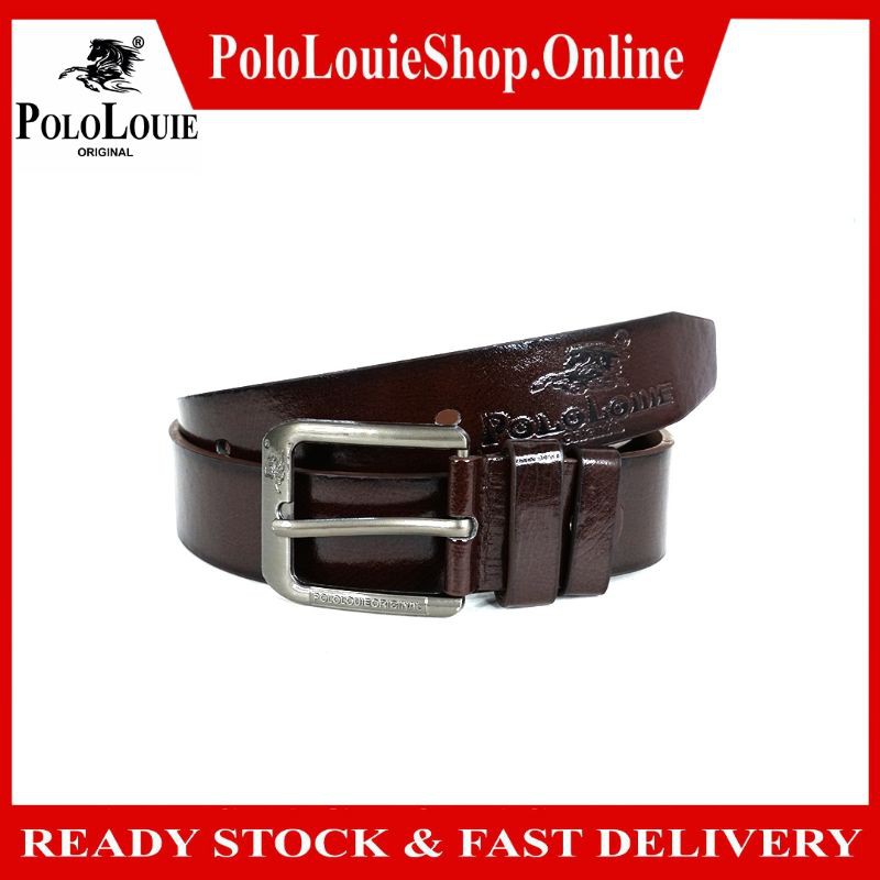 Original Polo Louie Men Smart Leather Belt Stylish Casual Waist Strap Belts Tali Pinggang Lelaki