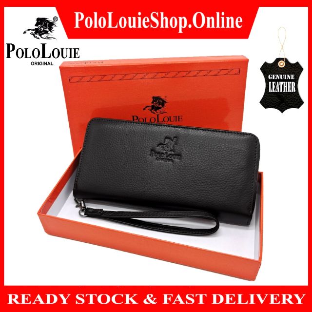 Original Polo Louie / Imperial Horse Men Genuine Cow Leather Full Zip Long Wallet Clutch Bag Purse
