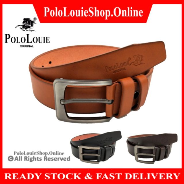 Original Polo Louie Luxury PU Leather Belt Men Pin Buckle Strap Belts