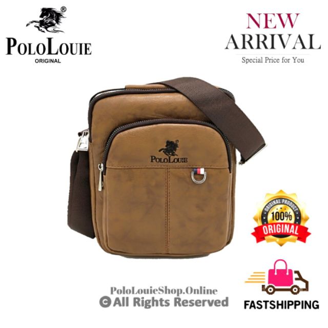 100 % Authentic Polo Louie Premium Quality Men Sling Bag Leather Shoulder Messenger Bag Luxury Smart Handcarry Beg8