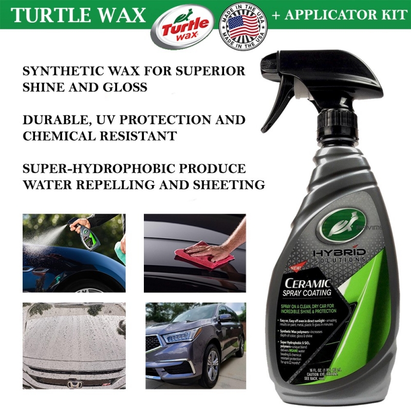 Ceramic Spray Coating By Turtle Wax (473ml) | Hybrid Solutions Car Coating, Hydrophobic Polymer, Synthetic Wax From USA