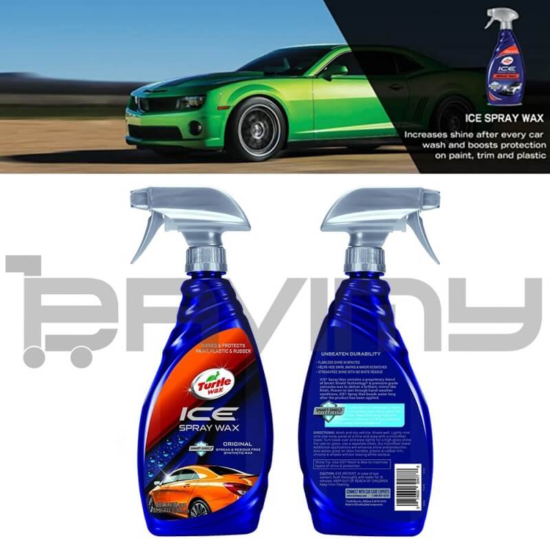 ICE Spray Wax By Turtle Wax (591ml) | Synthetic Wax + UV Protection + Water Beading | Penyembur Wax Kereta Buatan USA