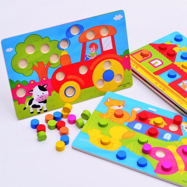 Wooden Puzzle Mini Colourful Wood Puzzles Toy Kids Early Learning Toys