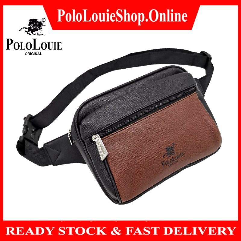 Original Polo Louie Luxury Style Leather Waist Pouch Bag Fashion Chest Pack Shoulder Bag