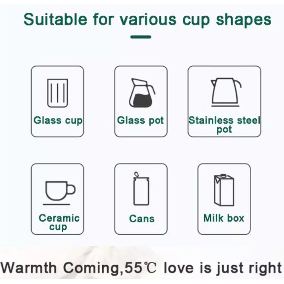 Cup Warmer Pad (pink)set with Ceramics Mug Thermostatic Coaster 55℃ Mug Mat Office Tea Coffee Milk Heater Alat panas air