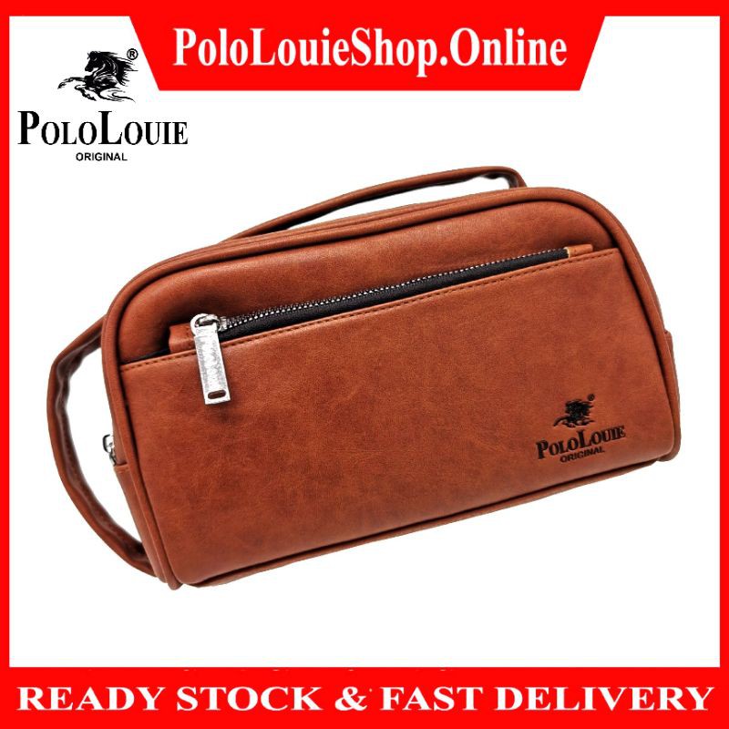 Original Polo Louie Premium Quality Leather Men Clutch Bag Zip Handbag Travel Bag