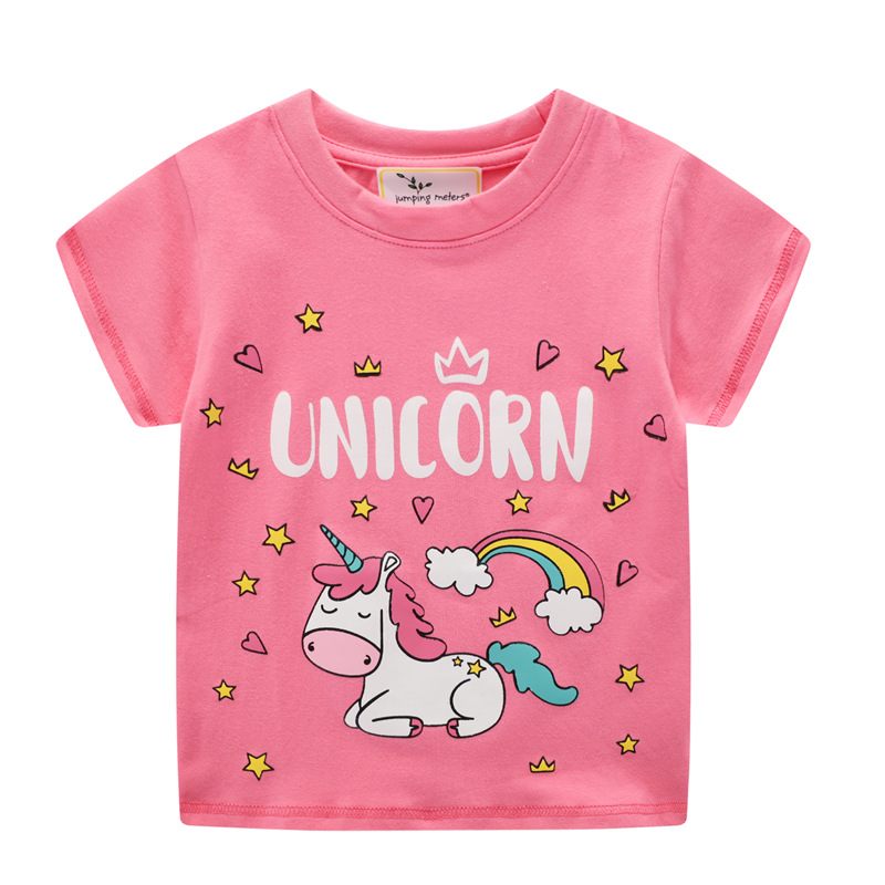 Kids T-shirt for 1-8 years old girls Short sleeve with unicorn graphic  printed Baju