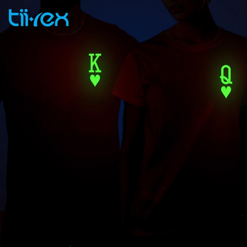 【Limited Edition】Tii Rex Valentine’s Love Couple K Q King And Queen Glow In The Dark Unisex Cotton T Shirt