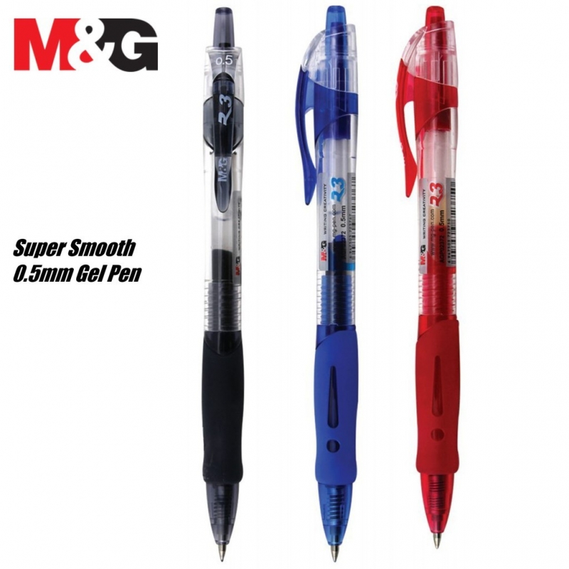 (Ready Stock)M&G R3/R5 Retractable Gel Pen 0.5 / 0.7mm Bullet Nib