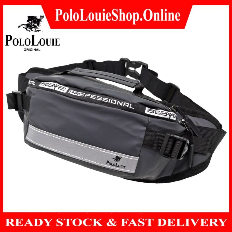 Original Polo Louie Men Premium Waterproof Nylon Waist Bag Travel Chest Bag Shoulder Sling Bag