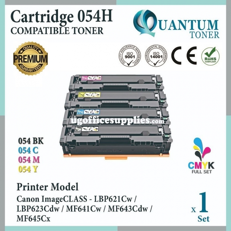 ( Full Set ) Canon 054H Cartridge 054H CRG 054H Cart 054H Black + Cyan + Yellow + Magenta High Yield