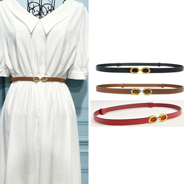 (FoxBi)FoxBi. Marcy double gold fashion leather belt women thin belt