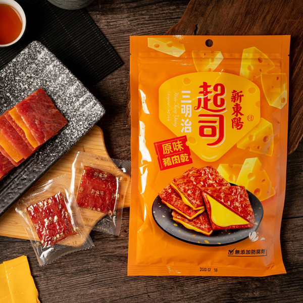 [新東陽] 起司三明治豬肉乾180g x5袋