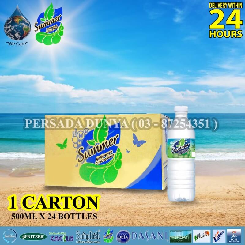 PACKAGE OF 1 CARTONS : SUMMER DRINKING WATER 500ML X 24 BOTTLES