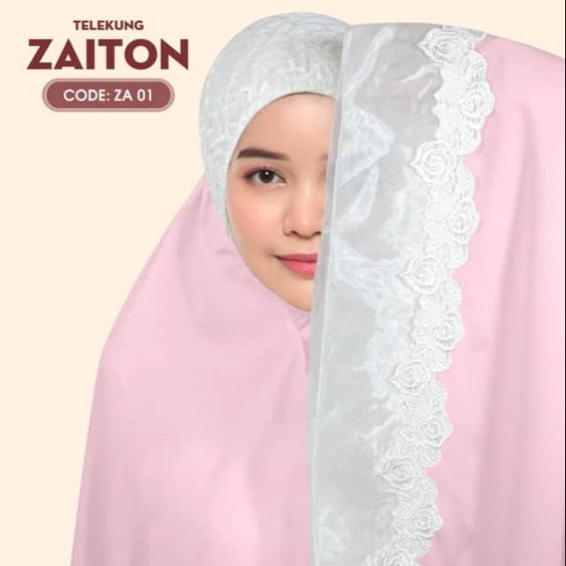 Telekung Zaiton Cotton Lace Organza