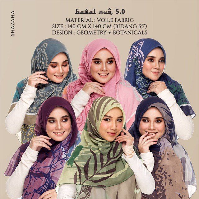 BAWAL NUQ 5.0 by SHAZAHA | Bawal Printed Premium Cotton Voile Bidang 55 | Labuh | Kain Sejuk | Senang Bentuk