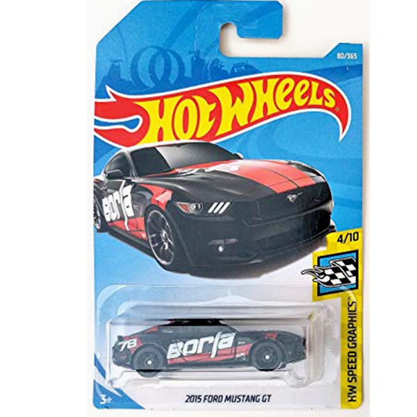  Hot Wheels Ford Mustang GT HW Speed ​​Graphics Negro / , Tarjeta larga de Mattel