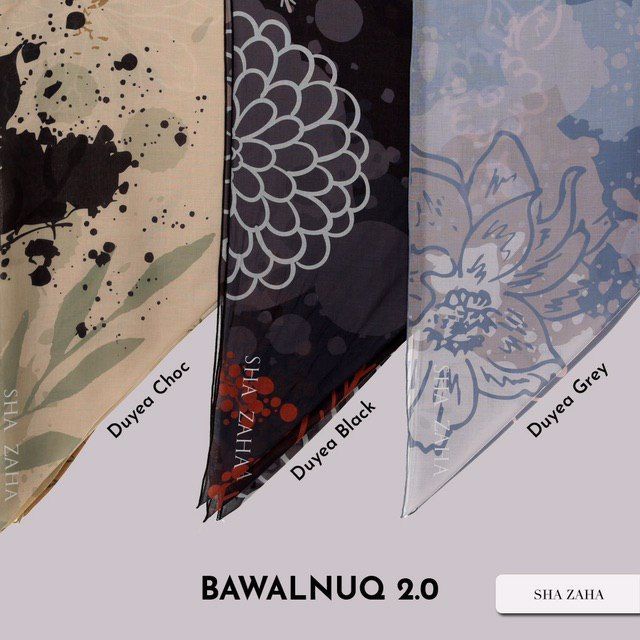 BAWAL NUQ 2.0 by SHAZAHA | Bawal Printed Premium Cotton Voile Bidang 55 | Labuh | Kain Sejuk | Senang Bentuk